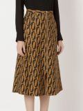 printed midi flared skirt
