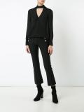 deep V-neck longsleeved blouse