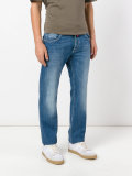 stonewashed slim-fit jeans