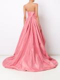 draped strapless gown