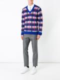 plaid v neck jumper