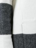 striped detailing open coat