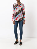 diagonal striped floral shirt