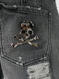 distressed straight-leg jeans