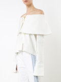 off-shoulder bell sleeve blouse