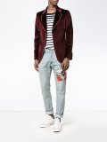 embroidered stone bleached jeans 