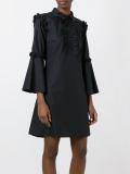 hands collar flared dress