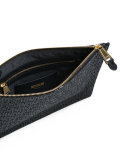 logo embossed clutch