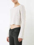 cropped cable knit sweatshirt