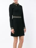 sequinned star collar knit dress