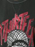 skull print distressed sweatshirt