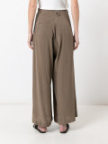 ruffled detail straight trousers