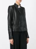 embossed leather jacket