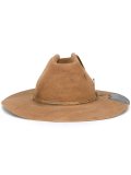 feather detail hat