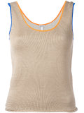 contrast trim knitted vest