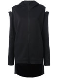 cut-out zipped hoodie