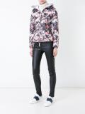 palm print hooded puffer jacket
