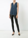 lace-up denim tank