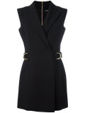 sleeveless wrap front dress