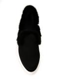 fur trim slip-on sneakers