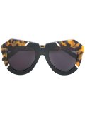 oversized tortoiseshell trim sunglasses 