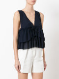 layered ruffle blouse