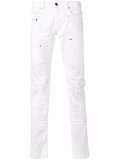 paint splatter slim-fit jeans