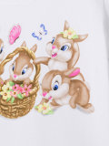 rabbit print T-shirt