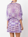 pleated trim beach dress