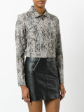 python effect cropped jacket