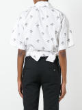 cropped daisy print shirt