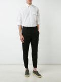 tapered button ankle tousers