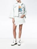 Asymmetric Frayed Denim Skirt