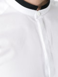 contrast mandarin collar shirt
