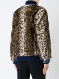 leopard detail denim jacket