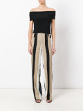 striped flared pants 