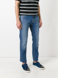 contrast brand patch jeans