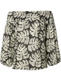 Three-quarter top with palm-leaf print