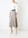 pleated midi skirt