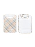 set of two check bibs