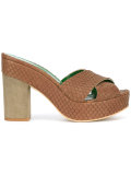embossed platform sandals