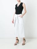 tie waist cropped wide-leg jeans