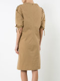 lace-up shoulders midi dress