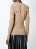 buttoned ribbed knit top
