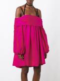 pleated criss-cross strap dress