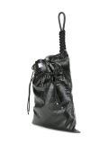 crocodile skin effect drawstring tote