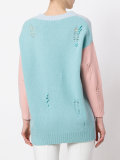 embellished bicolour jumper