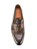 woven effect tassel loafers 