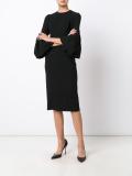 wide sleeve fitted dress