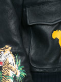 multi patched biker jacket 